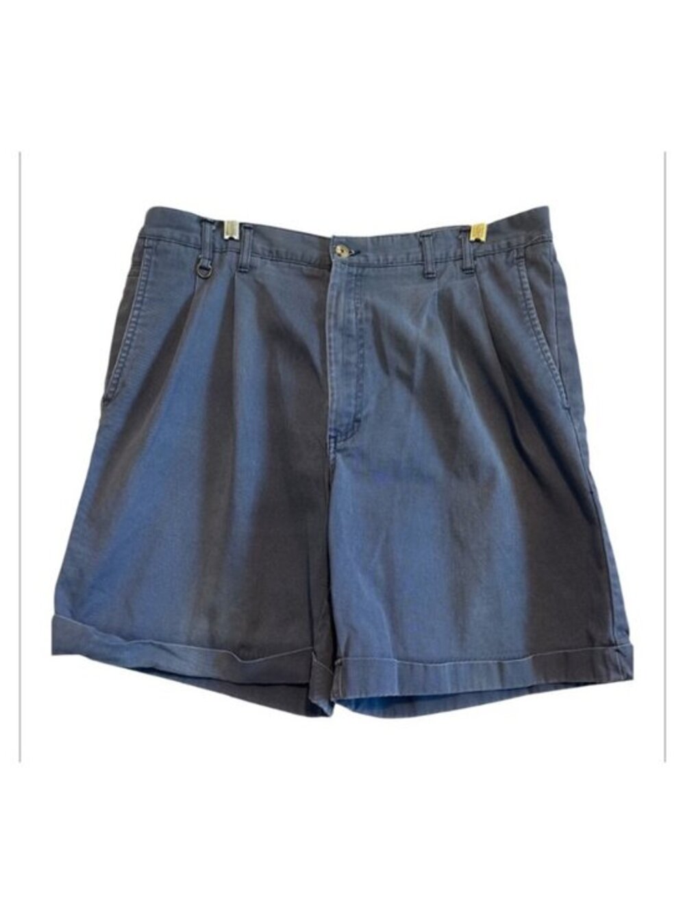 Eddie Bauer Women’s Blue Pleated Cuffed  Bermuda Shoets Size 16